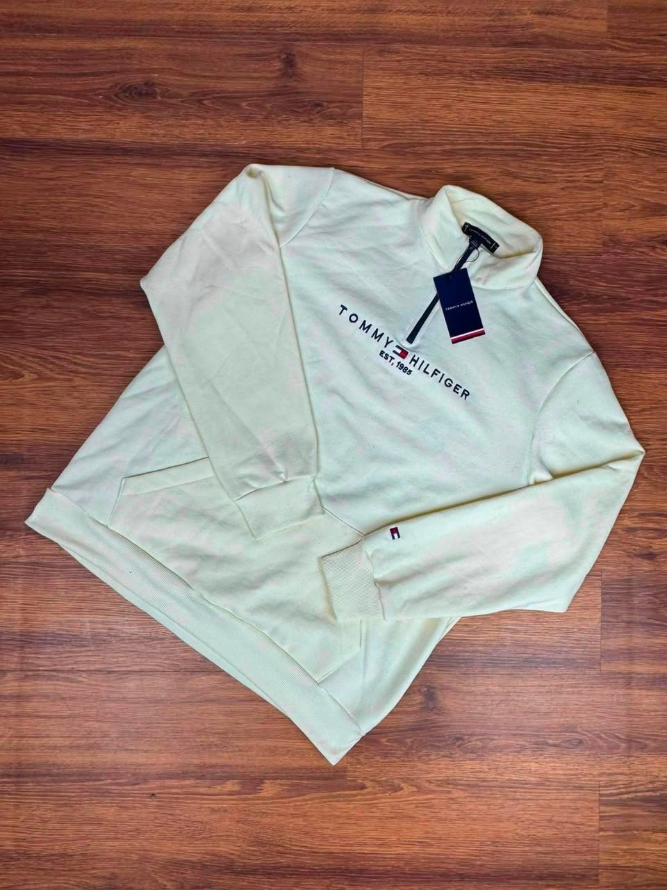 Moletom Meio Ziper Tommy Off White