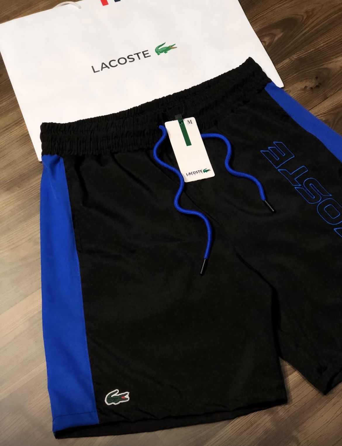 Bermuda Tectel Preto/Azul